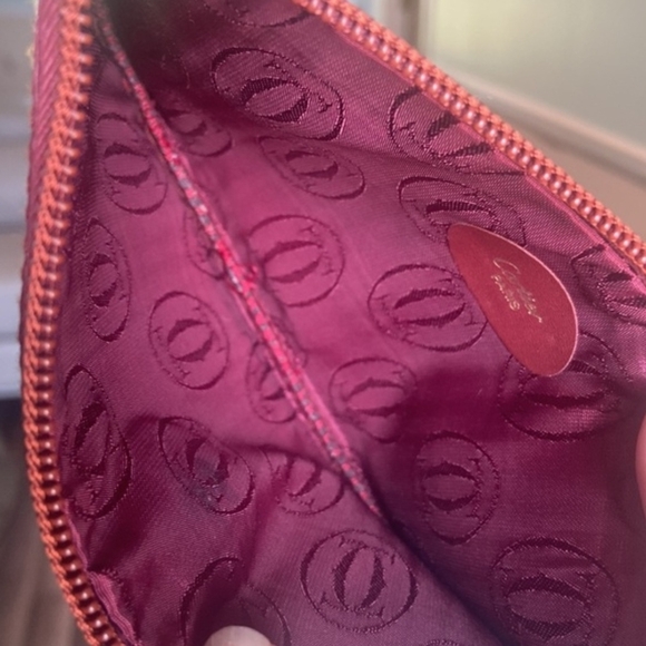 Cartier Vintage Must de Line Bordeaux Leather Wristlet, Crossbody, Shoulder COA - Picture 6 of 9